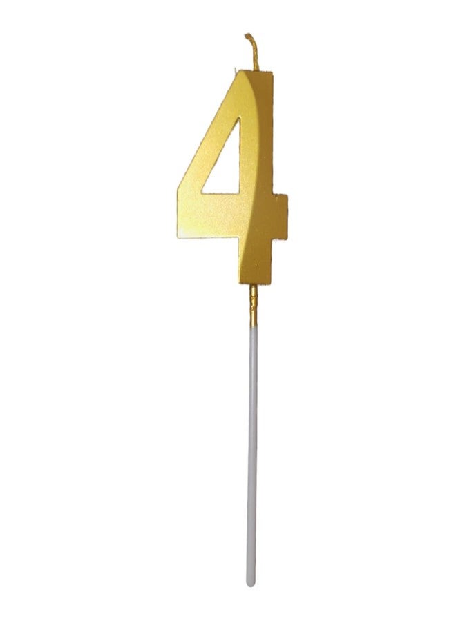 Luxaar Quality Gold Number Candles, Birthday Cake Candles, 5.3 inches Gold Number Cupcake Candle, Birthday Wedding Anniversary New Year Party Cake Decorations Topper(Number 0-9 for Choosing) (4) - Image 1